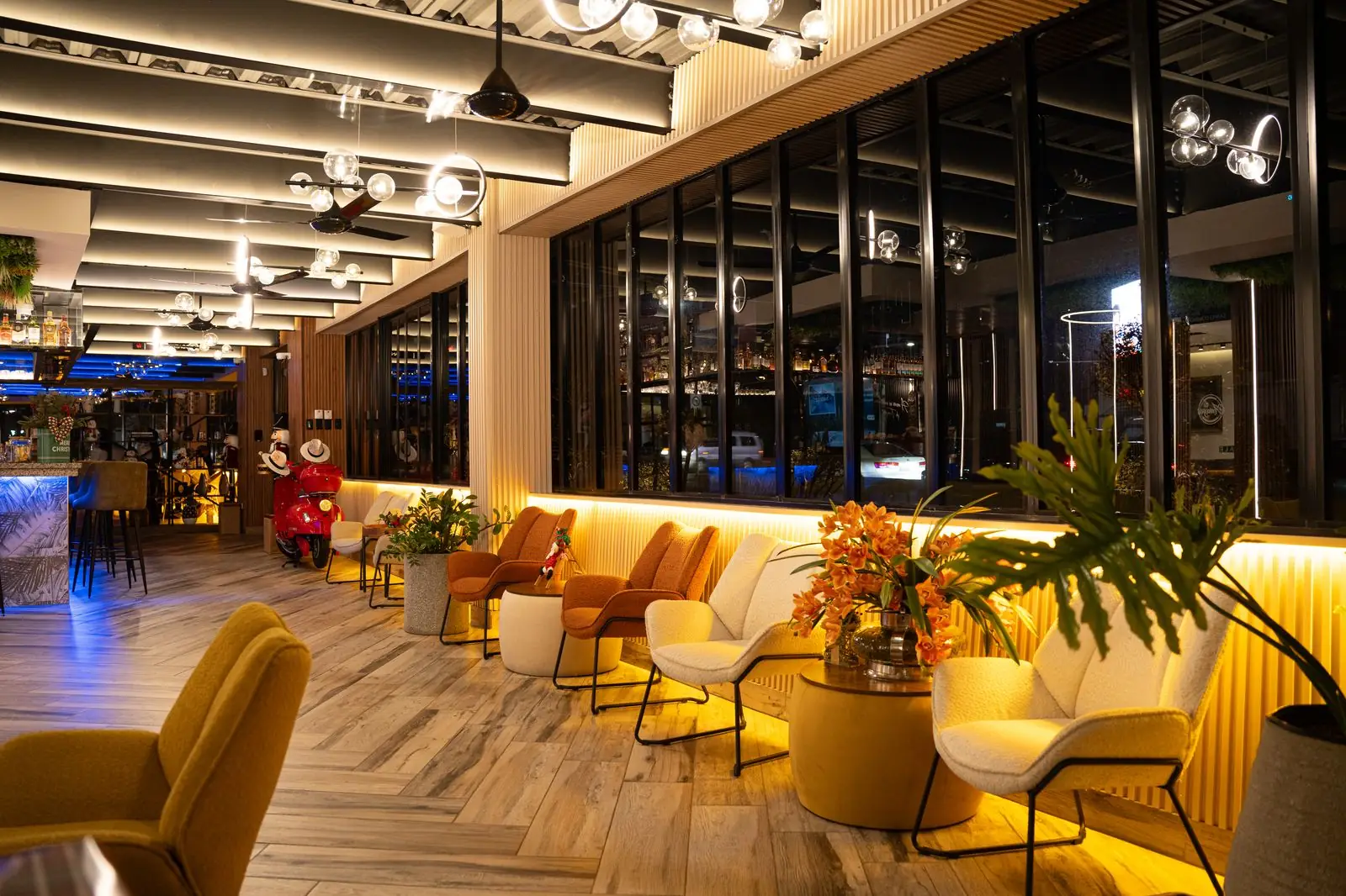 Lounge by the windows